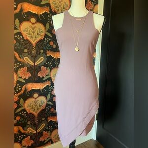 Elizabeth and James Claire Dress, Violet Lavender, Size 6, Fitted, High Neck